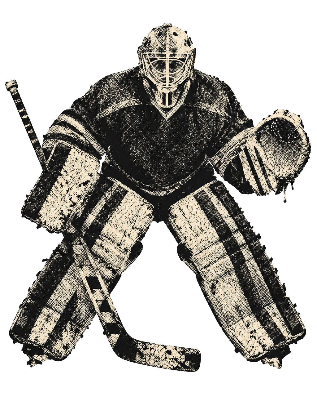 Goalie in stance