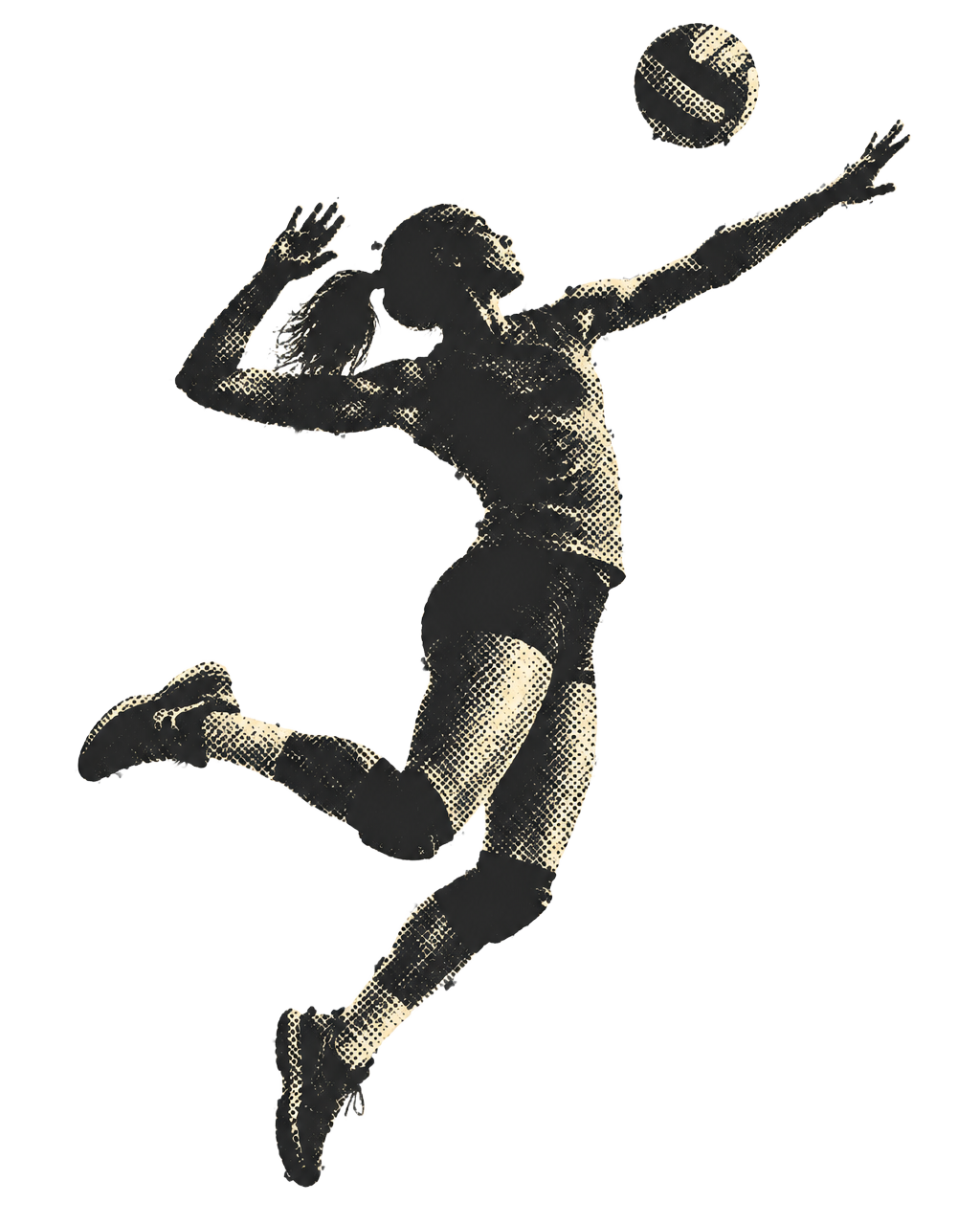 Volleyball player spiking